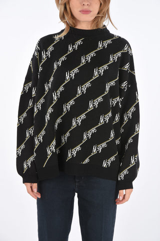 all over logo crew-neck sweater