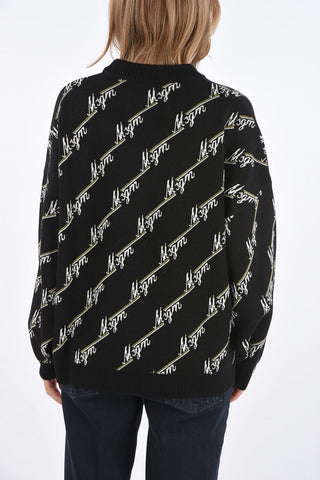 all over logo crew-neck sweater