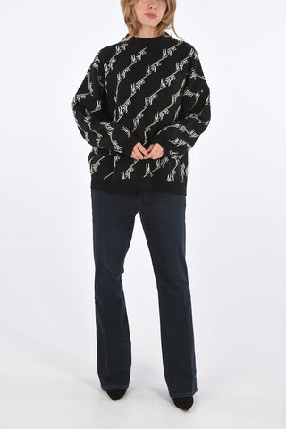 all over logo crew-neck sweater