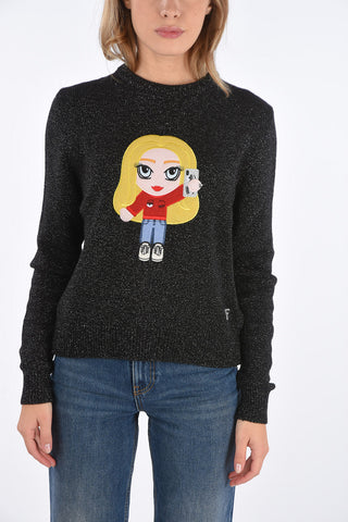 lurex crew-neck sweater