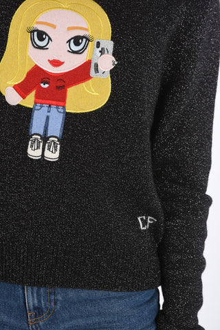 lurex crew-neck sweater
