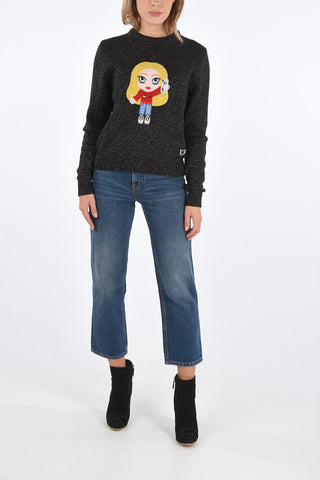 lurex crew-neck sweater