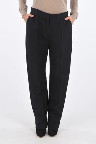 pantalone dritto in lana e seta