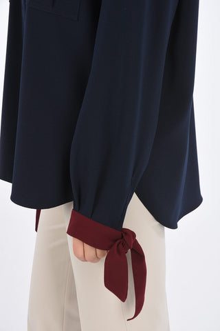 Standard Collar Shirt with Knotted Cuff