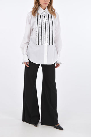 Standard Collar Ruffle Front Shirt with Frilled Cuffs
