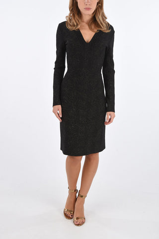 Stretch GALAXY LUX Lurex V Neck Dress