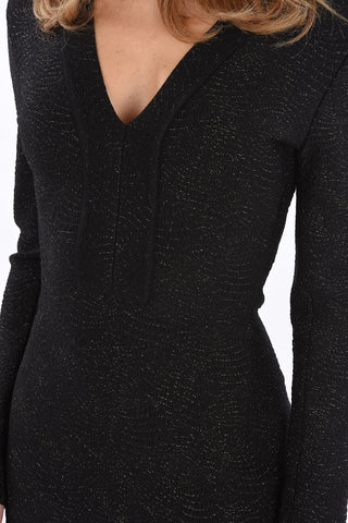 Stretch GALAXY LUX Lurex V Neck Dress