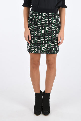 all over logo sport mini skirt with drawstring waist