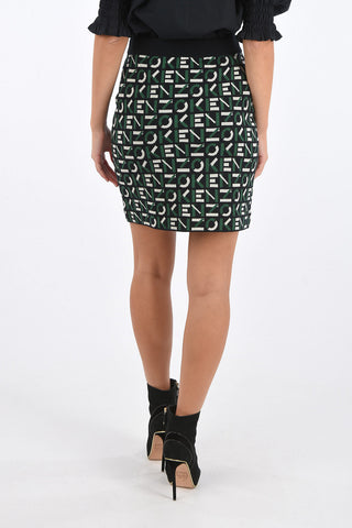 all over logo sport mini skirt with drawstring waist