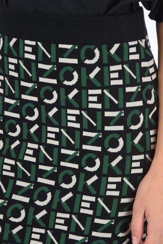 all over logo sport mini skirt with drawstring waist