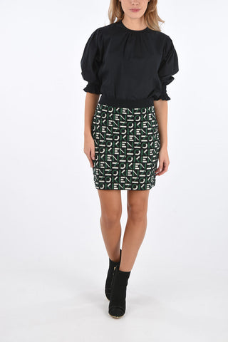 all over logo sport mini skirt with drawstring waist