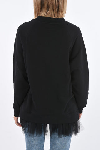 COUTURE! crew-neck sweatshirt with tulle detail