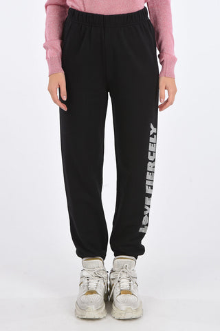 pantalone piping LOVE FIERCELY con strass
