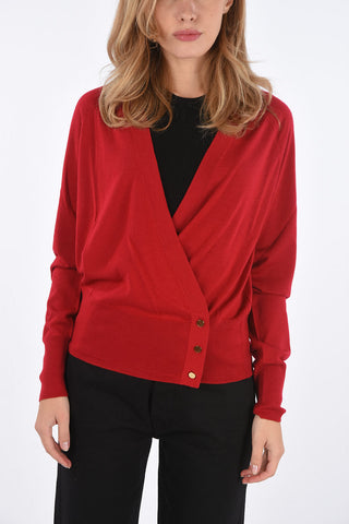 V-neck cardigan with golden buttons