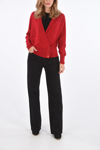 V-neck cardigan with golden buttons