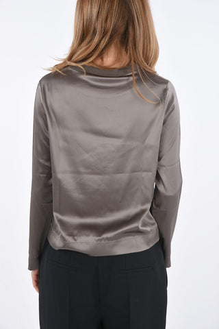 silk crew-neck top