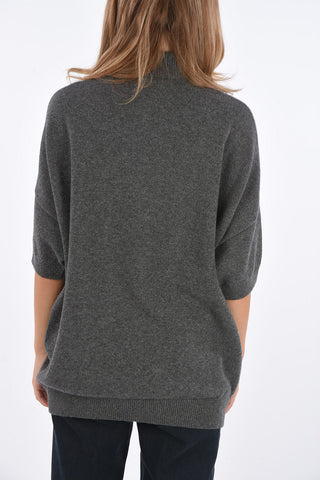 cashmere turtle-neck sweater with cut out details