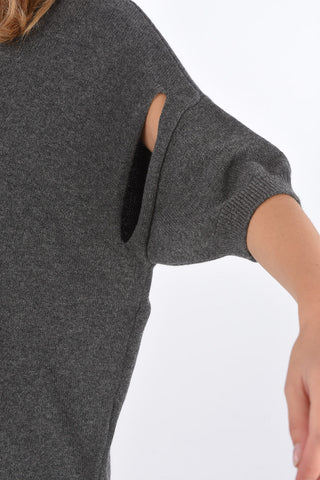 cashmere turtle-neck sweater with cut out details