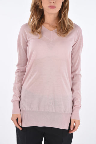 maglia scollo a V in lana vergine