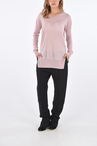 maglia scollo a V in lana vergine
