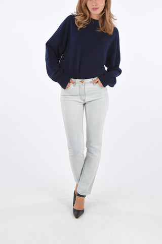 jeans in denim stretch con dettaglio strass