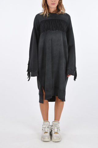 MM6 Crew Neck OVERSIZE FIT Sweatshirt with Fringes