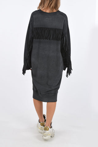 MM6 Crew Neck OVERSIZE FIT Sweatshirt with Fringes