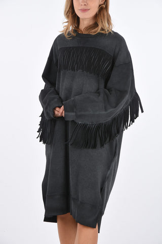 MM6 Crew Neck OVERSIZE FIT Sweatshirt with Fringes