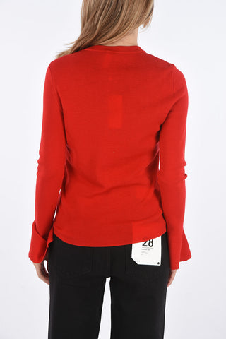 crew-neck sweater with jewel buttons