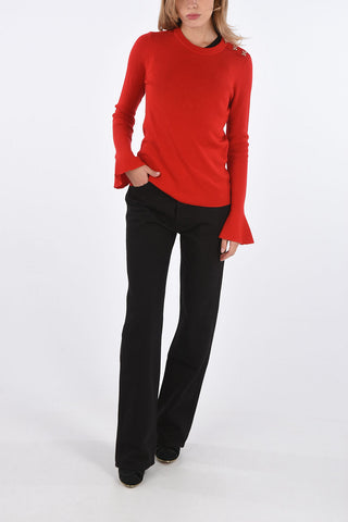 crew-neck sweater with jewel buttons