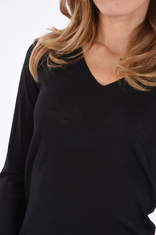 Maglia Collo a V in Lana Merino