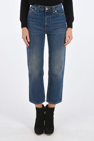 Stonewashed straight fit jeans