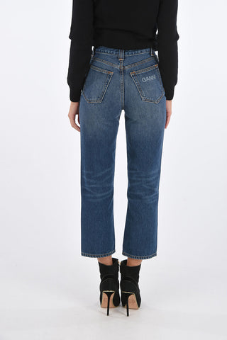 Stonewashed straight fit jeans