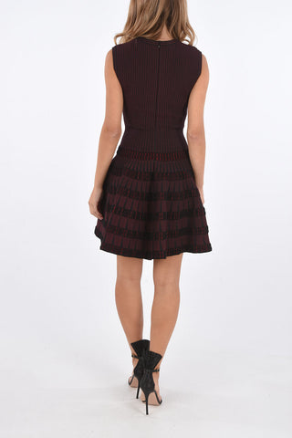 Flared Sleeveless Dress with Wool Details