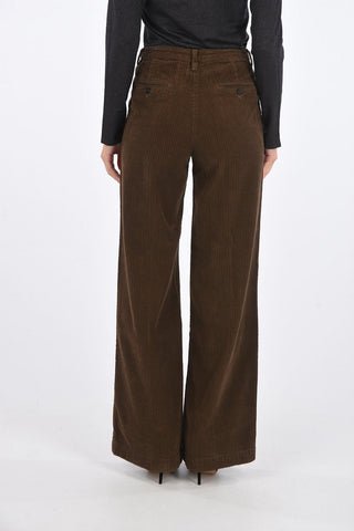 pantalone palazzo LAMNA in velluto a coste a vita alta
