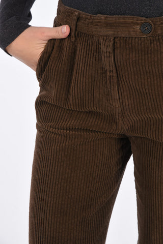 pantalone palazzo LAMNA in velluto a coste a vita alta