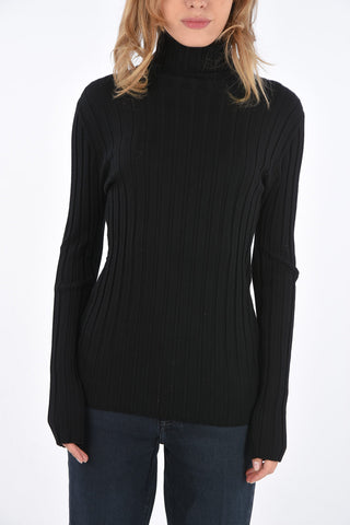 ribbed turtle-neck sweater