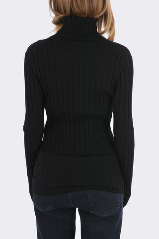 ribbed turtle-neck sweater