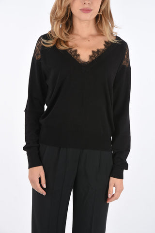 BE v-neck sweater with lace details