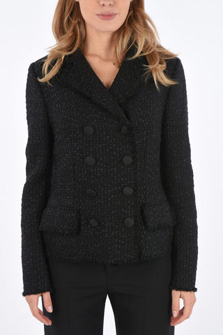 Hopsack Double-breasted Blazer