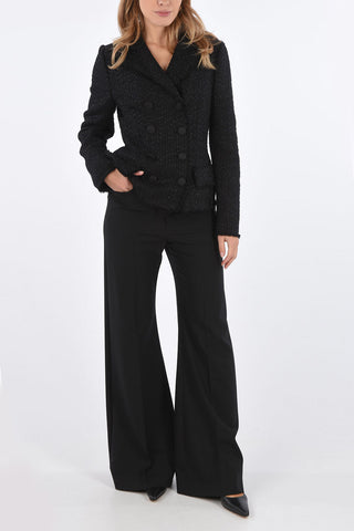 Hopsack Double-breasted Blazer