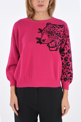 Tiger Embroidered Crew-neck Sweater