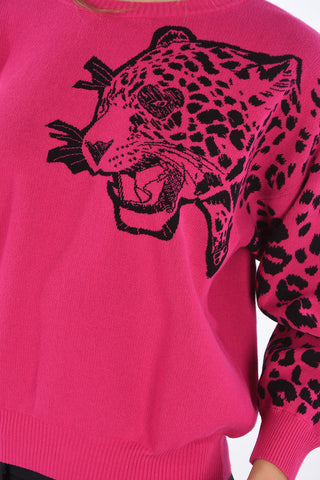 Tiger Embroidered Crew-neck Sweater