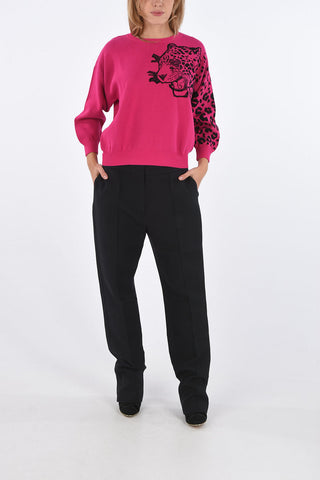 Tiger Embroidered Crew-neck Sweater