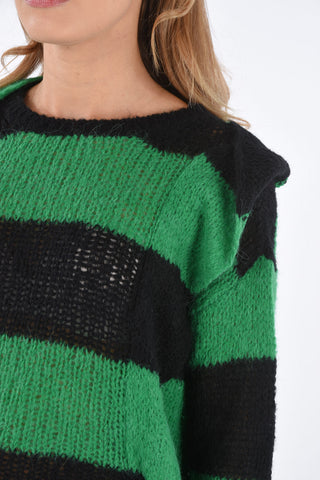 awning striped crew-neck sweater