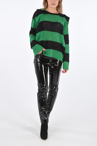 awning striped crew-neck sweater