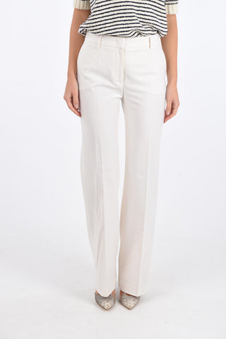 virgin wool single pleat trousers