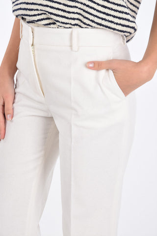 virgin wool single pleat trousers