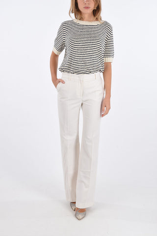 virgin wool single pleat trousers