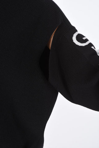 oversized crew-neck sweater with cut out details